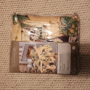 NEW 70" Round "Vineyard" Vinyl Tablecloth